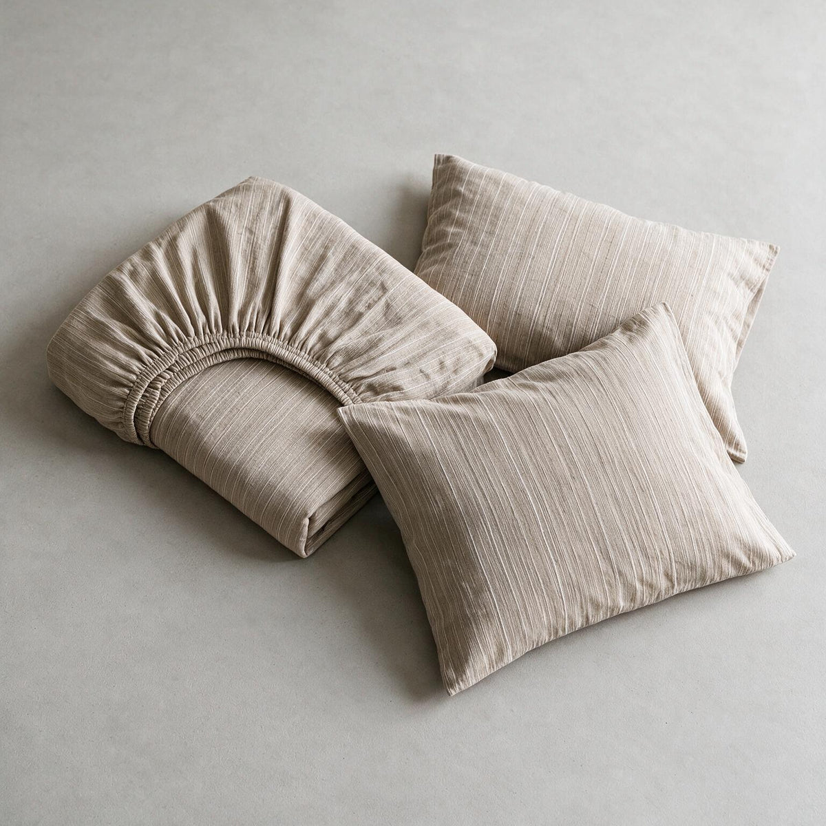 Single Fitted Sheet Set 3 PCS. 120x200+30CM.+2 Pillow Cases 50x70cm -1004