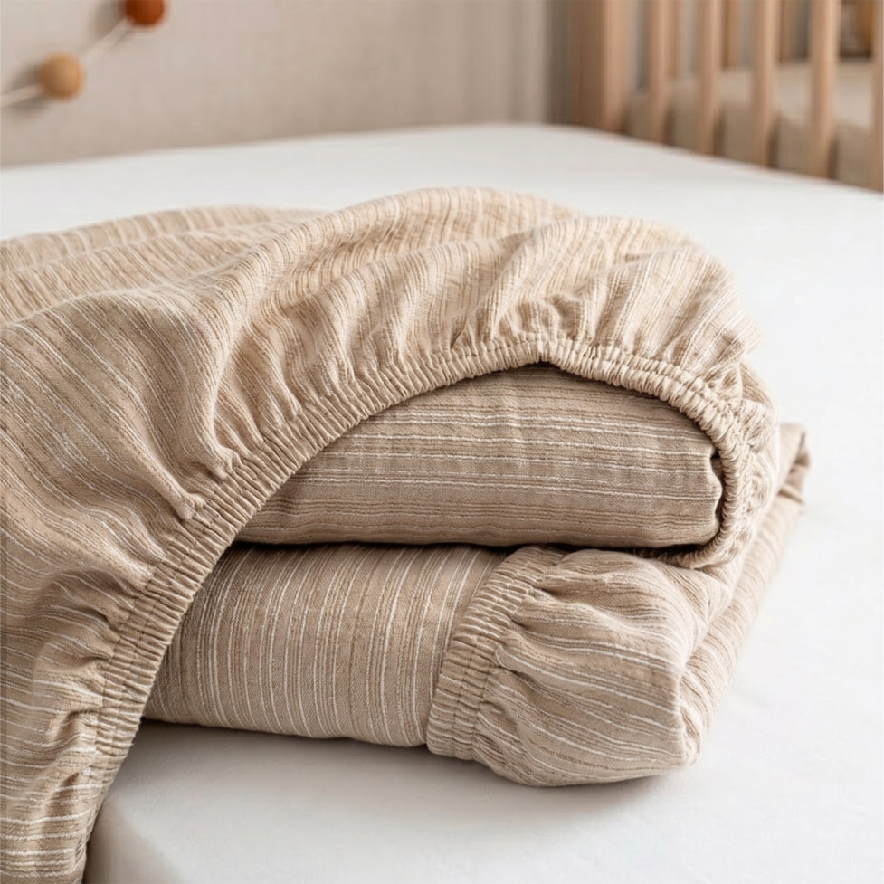 Single Fitted Sheet Set 3 PCS. 120x200+30CM.+2 Pillow Cases 50x70cm -1004