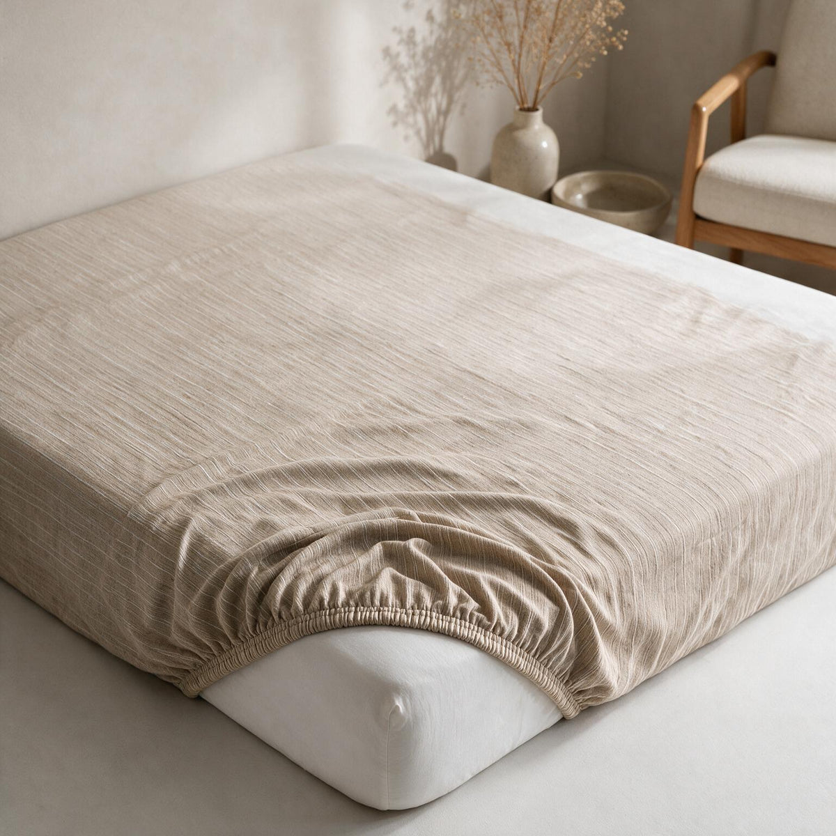 Single Fitted Sheet Set 3 PCS. 120x200+30CM.+2 Pillow Cases 50x70cm -1004