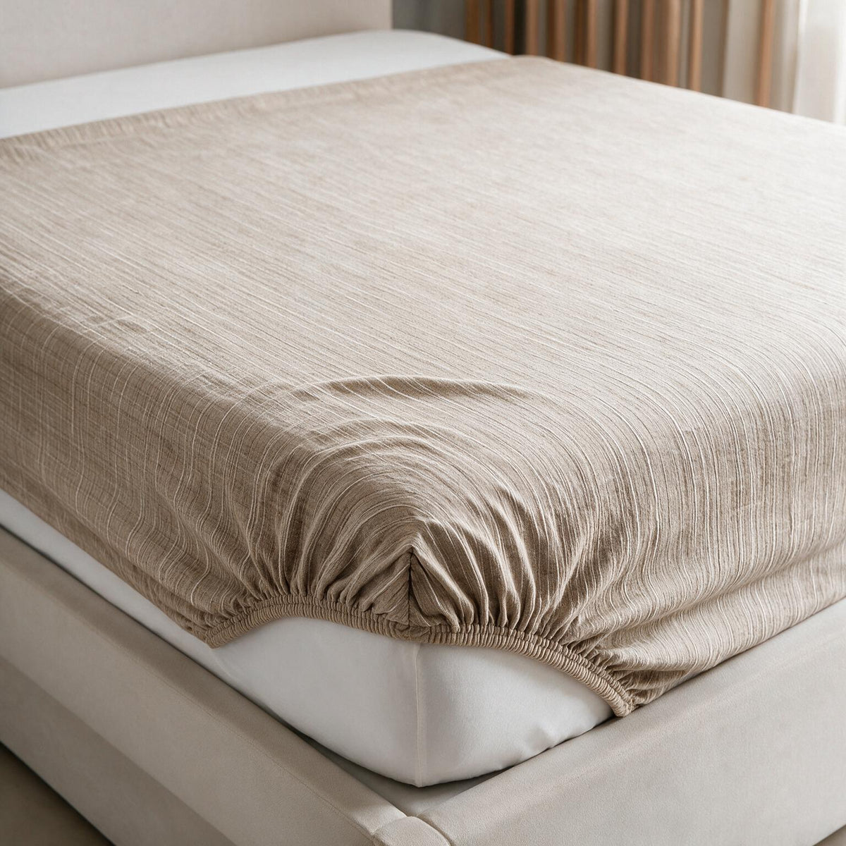 Double Fitted Sheet Set 3 PCS. 160x200+30CM.+2 Pillow Cases 50x70cm -1004