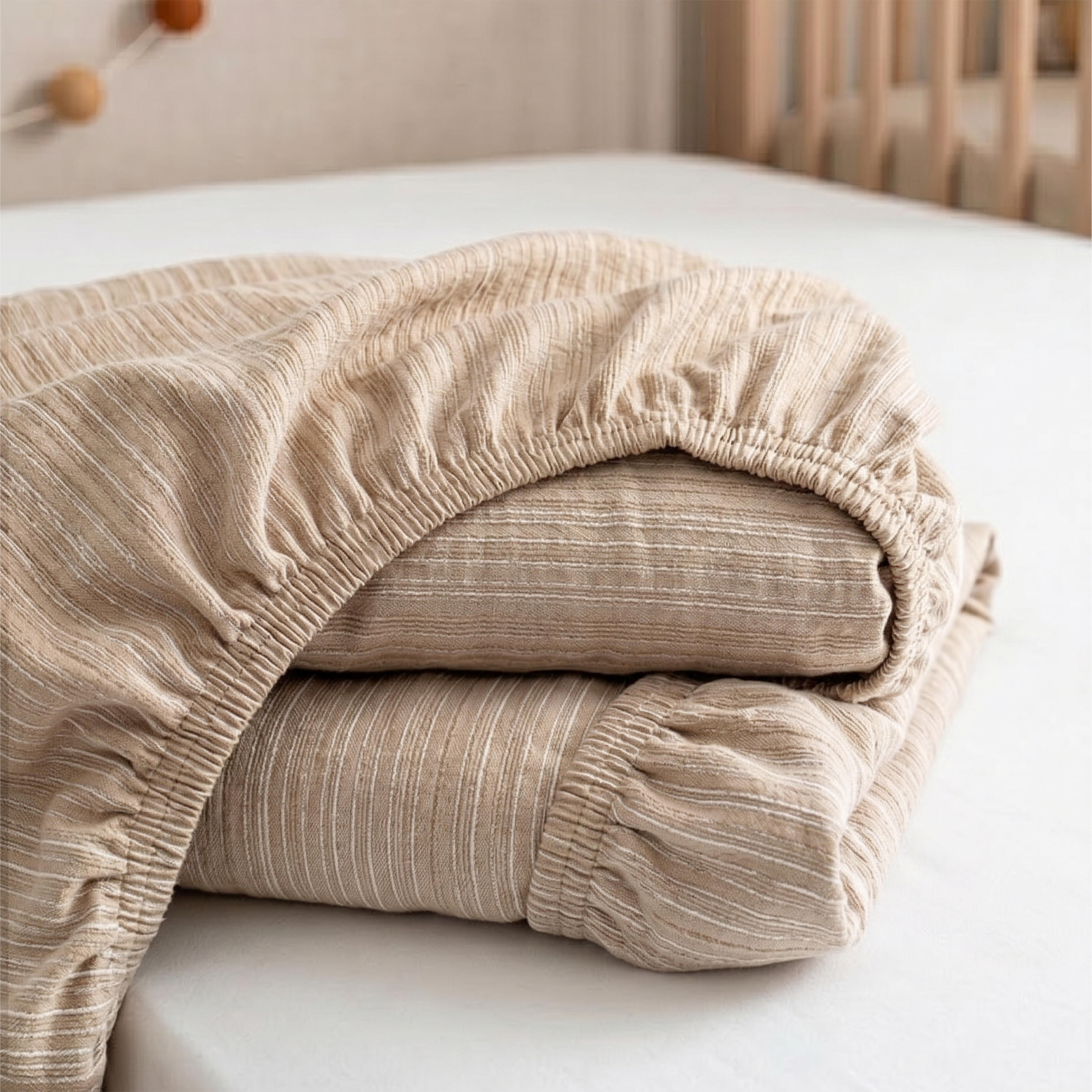 King Fitted Sheet Set 3 PCS. 180x200+30CM.+2 Pillow Cases 50x70cm -1004