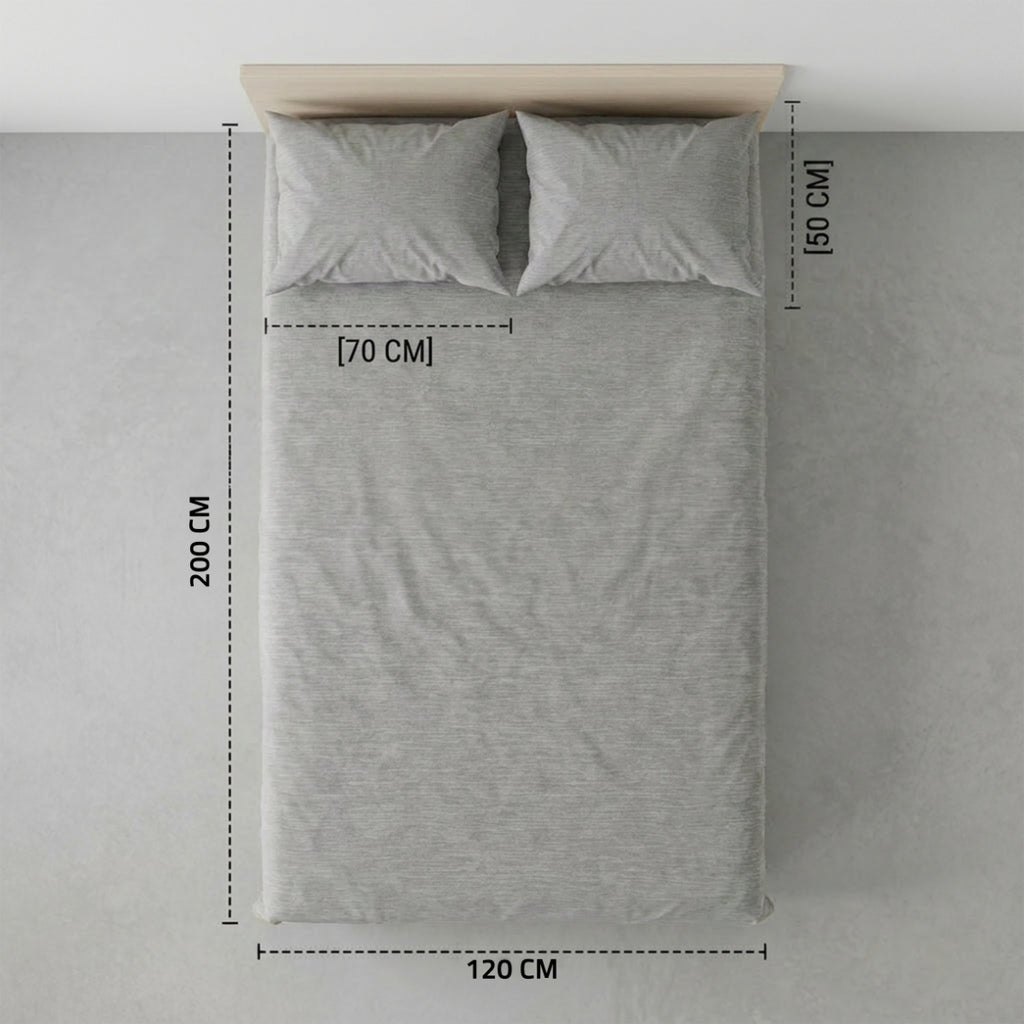 Single Fitted Sheet Set 3 PCS. 120x200+30CM.+2 Pillow Cases 50x70cm -1005