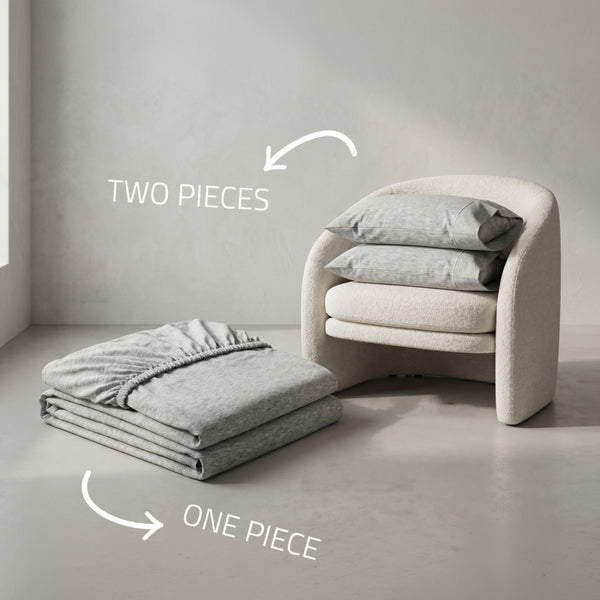 Double Fitted Sheet Set 3 PCS. 160x200+30CM.+2 Pillow Cases 50x70cm -1005