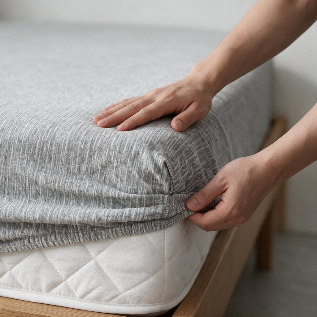 Double Fitted Sheet Set 3 PCS. 160x200+30CM.+2 Pillow Cases 50x70cm -1005