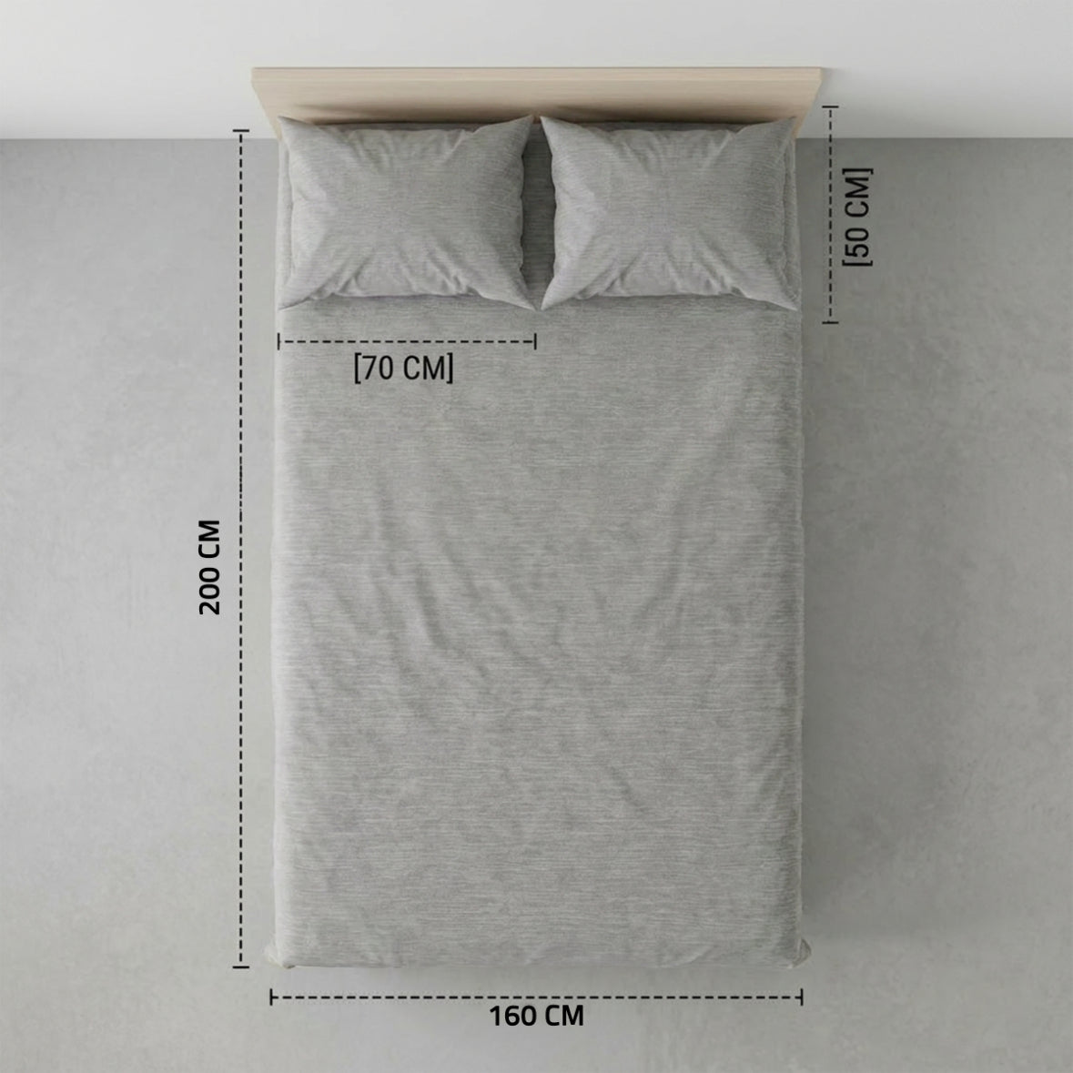 Double Fitted Sheet Set 3 PCS. 160x200+30CM.+2 Pillow Cases 50x70cm -1005