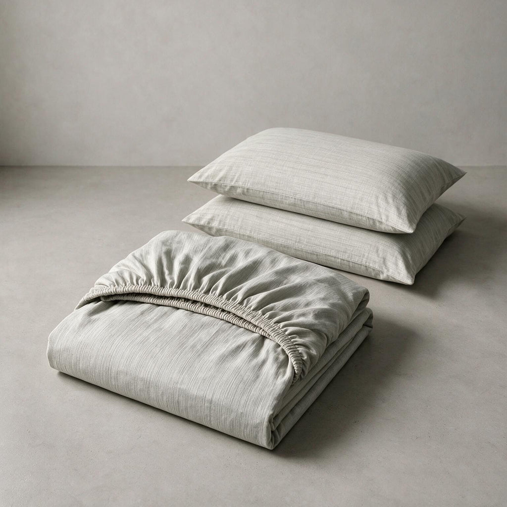Single Fitted Sheet Set 3 PCS. 120x200+30CM.+2 Pillow Cases 50x70cm -1006