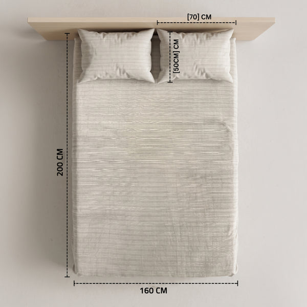 Double Fitted Sheet Set 3 PCS. 160x200+30CM.+2 Pillow Cases 50x70cm -1006