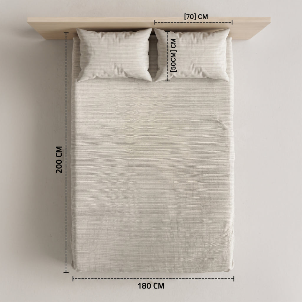 King Fitted Sheet Set 3 PCS. 180x200+30CM.+2 Pillow Cases 50x70cm -1006