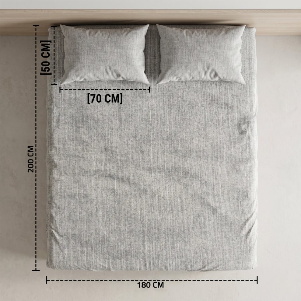 Double Fitted Sheet Set 3 PCS. 160x200+30CM.+2 Pillow Cases 50x70cm -1009