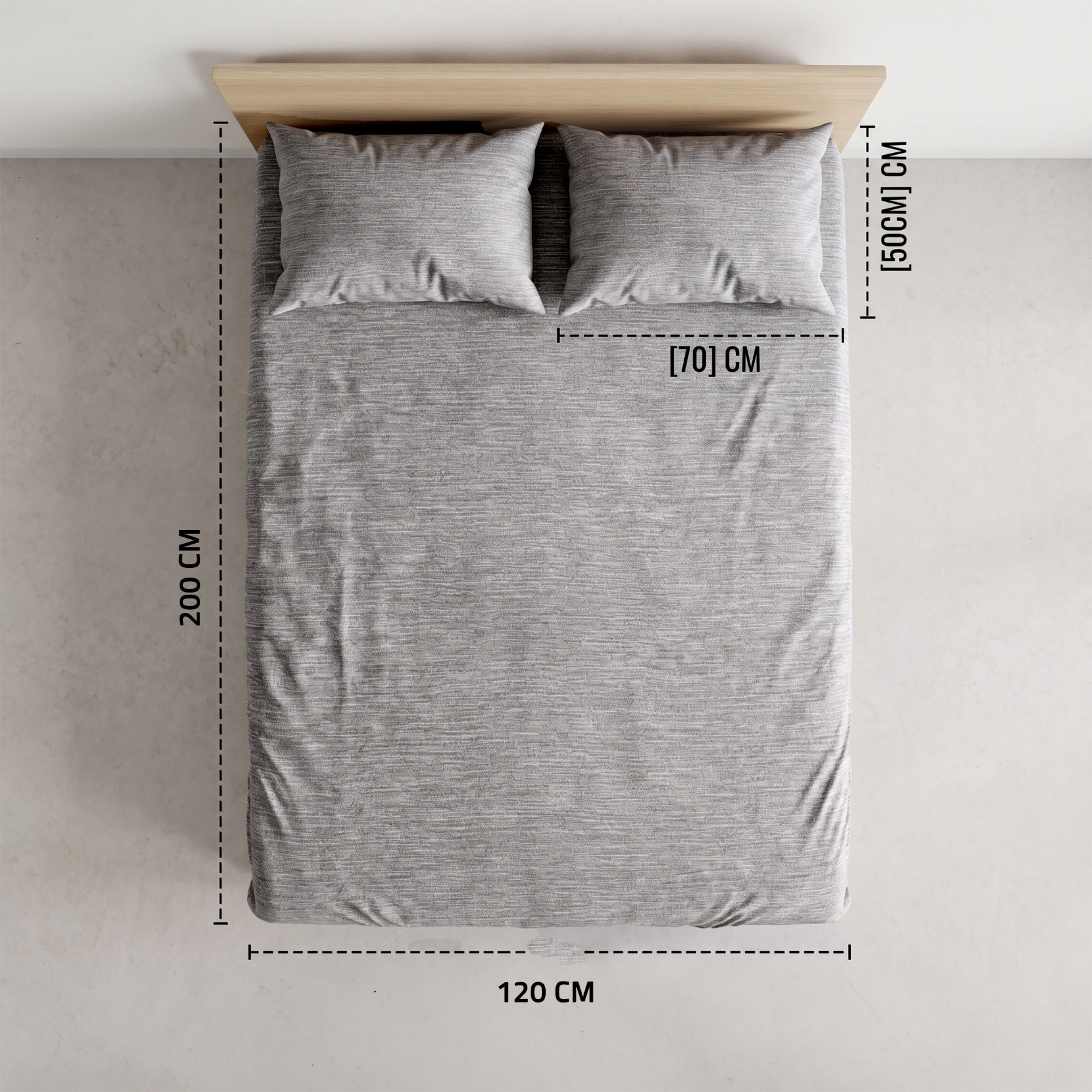 Single Fitted Sheet Set 3 PCS. 120x200+30CM.+2 Pillow Cases 50x70cm -1013