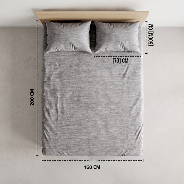 Double Fitted Sheet Set 3 PCS. 160x200+30CM.+2 Pillow Cases 50x70cm -1013