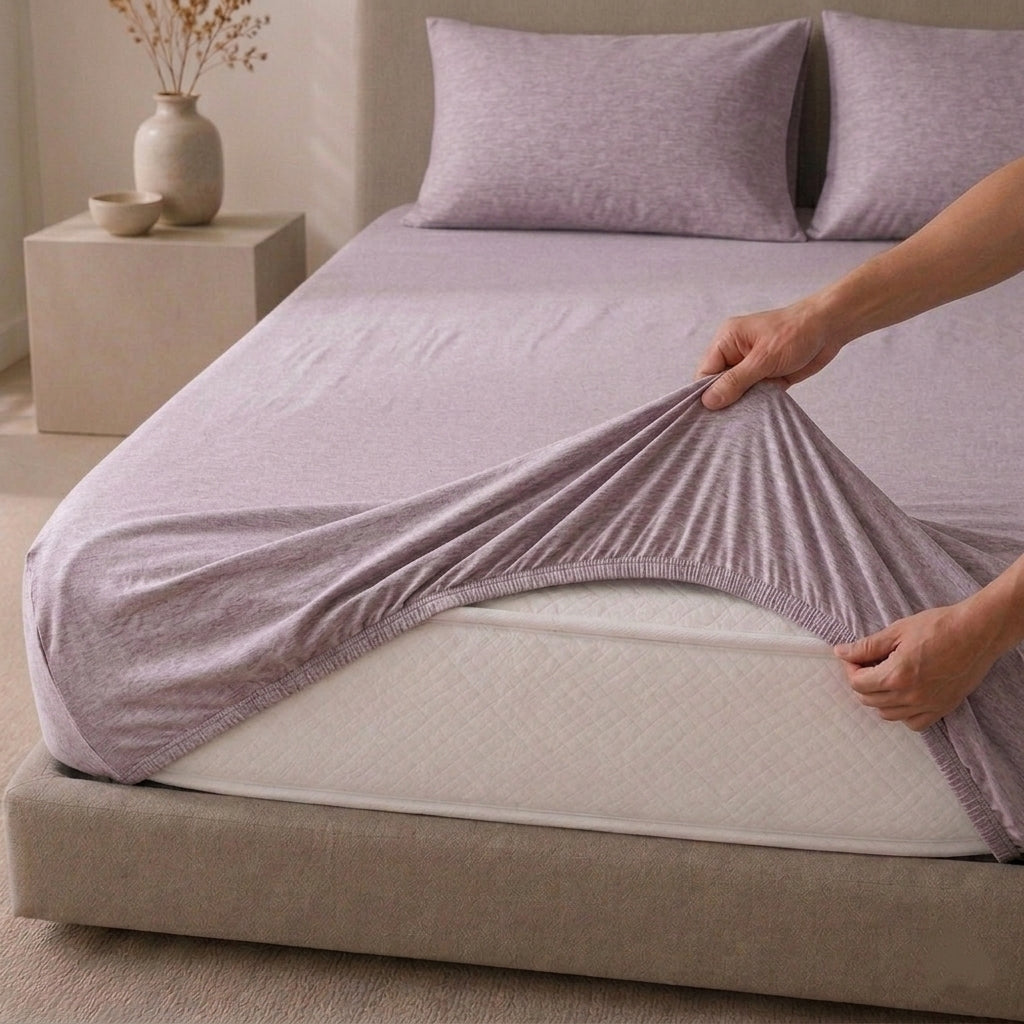 Single Fitted Sheet Set 3 PCS. 120x200+30CM.+2 Pillow Cases 50x70cm TLW
