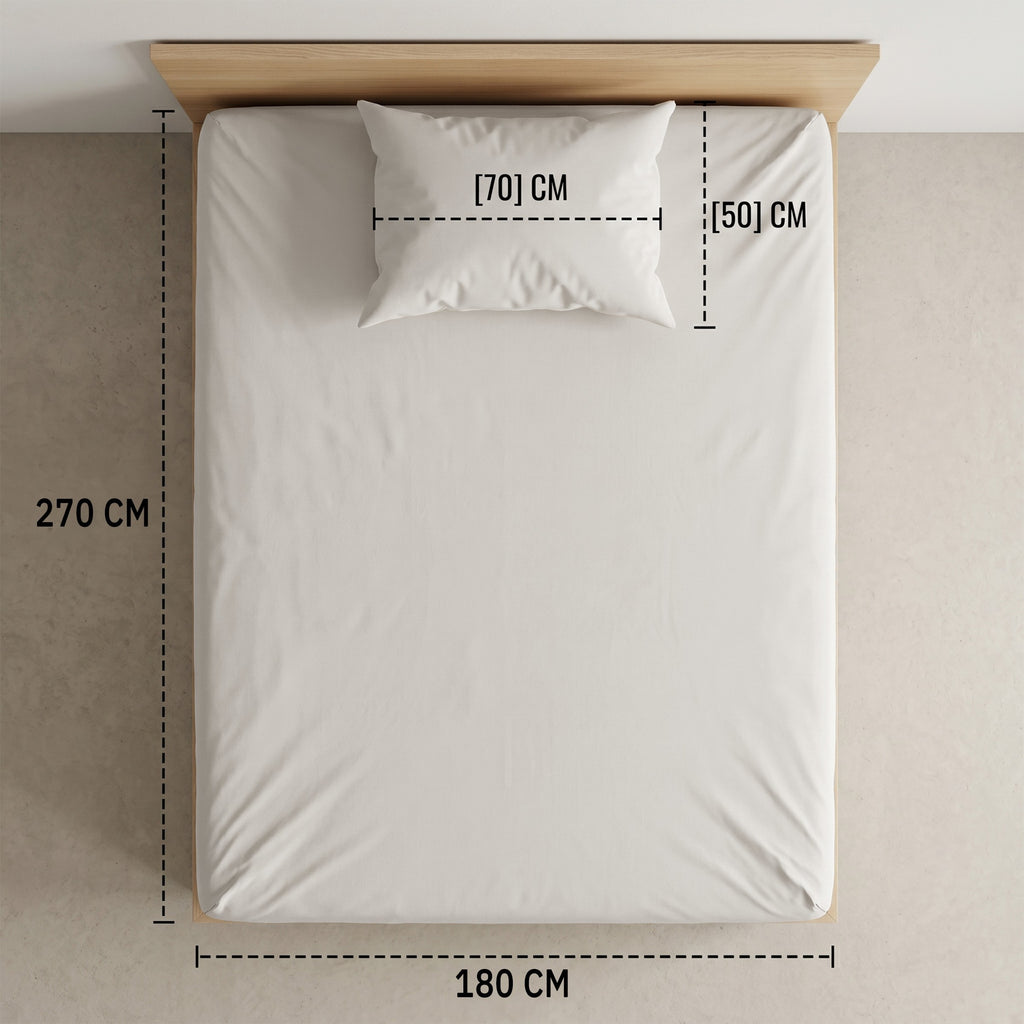 Hotel section 600 TC plain Flat Sheet Set 2 180*270 W 1 P/Case 50*70