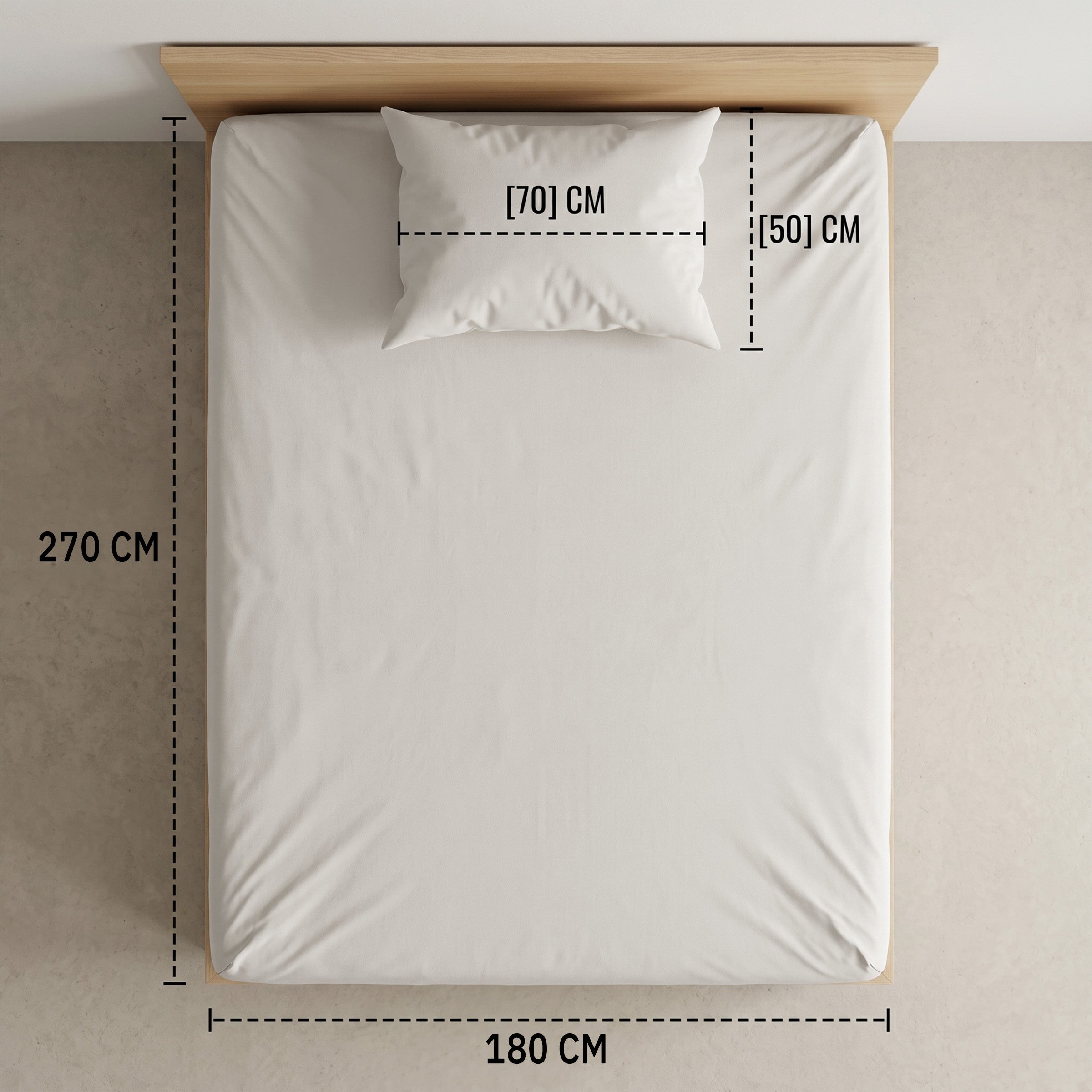 Hotel section 600 TC plain Flat Sheet Set 2 180*270 W 1 P/Case 50*70
