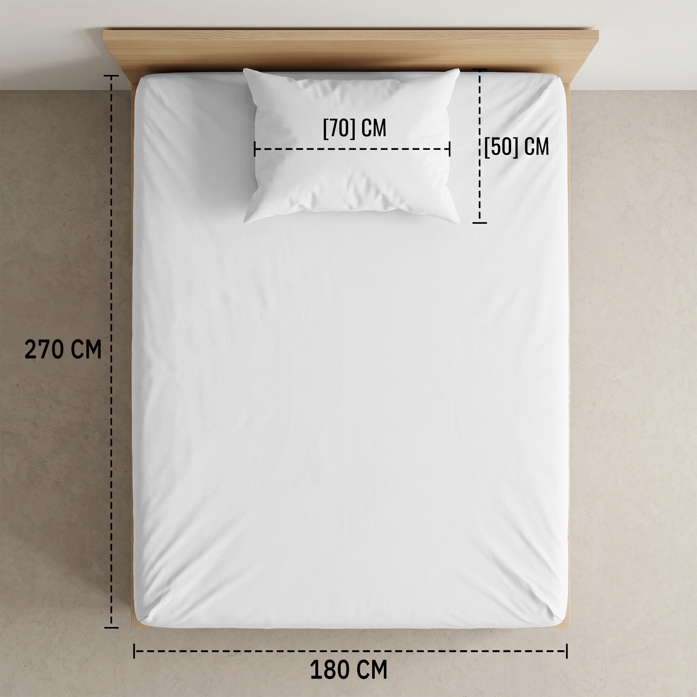Hotel section 600 TC plain Flat Sheet Set 2 180*270 W 1 P/Case 50*70