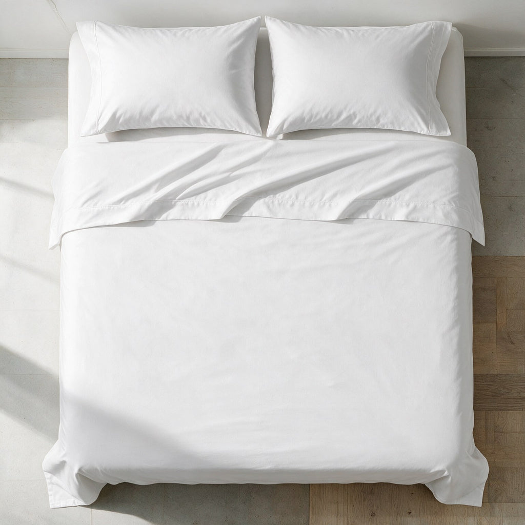 Hotel section 600 TC plain Flat Sheet Set 2 180*270 W 1 P/Case 50*70
