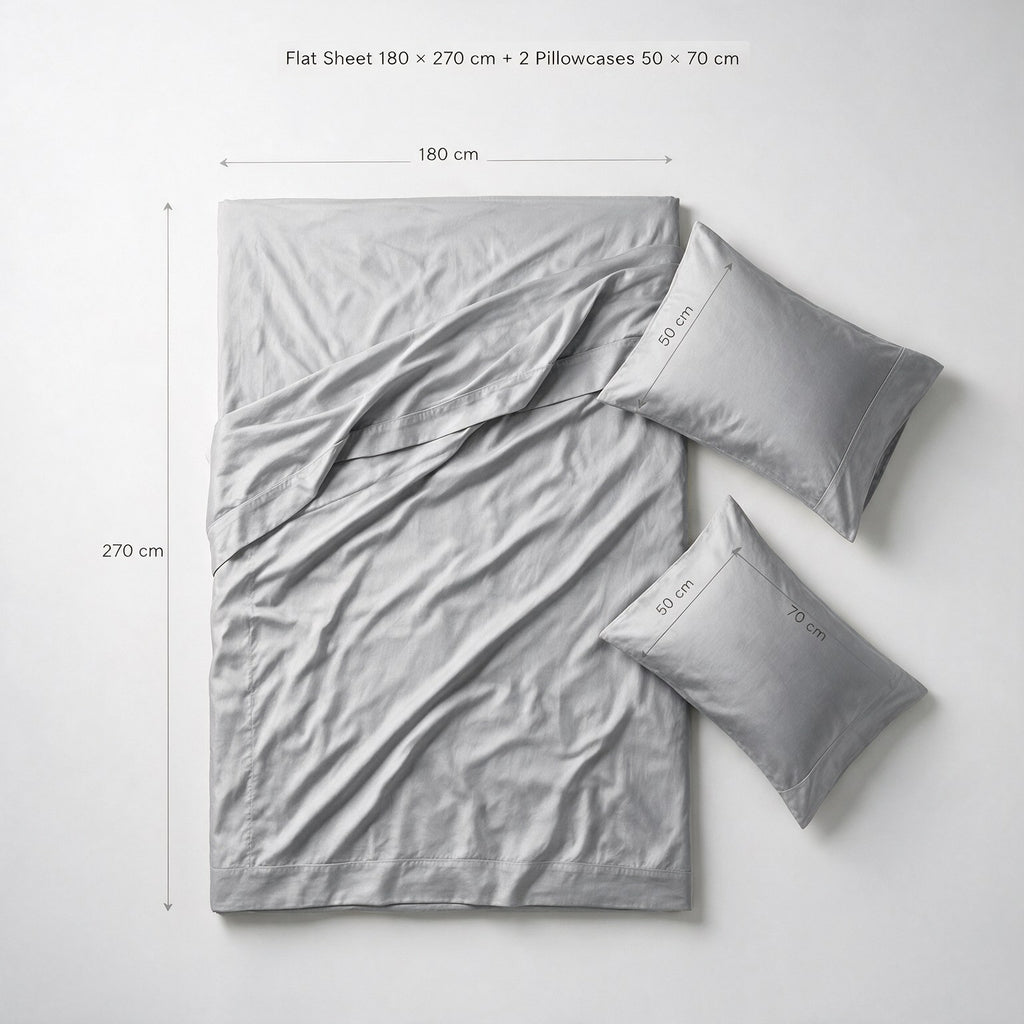 Flat Sheet Hotel Cotton 600 TC Set - 180×270 / 240×270 cm