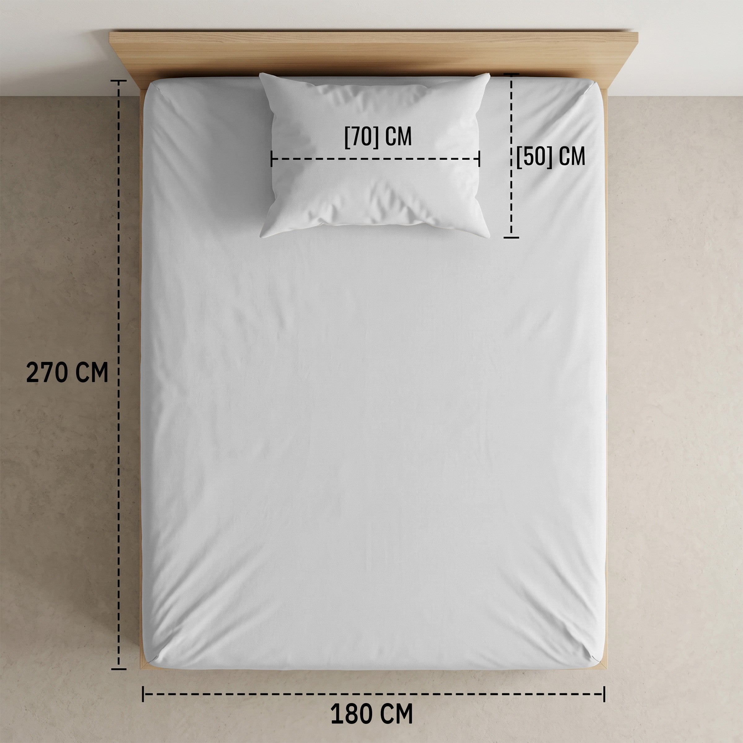 Prime Collection 300 TC Flat Sheet Set 2 180*270 W 1 P/Case 50*70