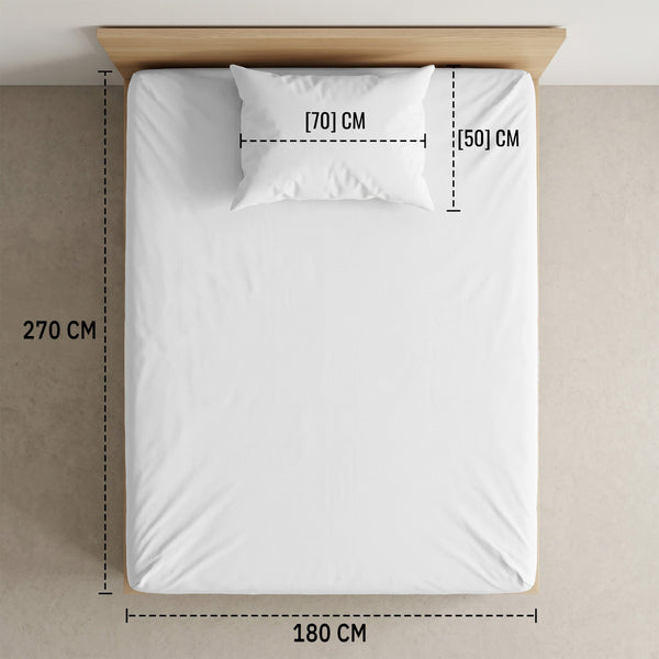 Prime Collection 300 TC Flat Sheet Set 2 180*270 W 1 P/Case 50*70
