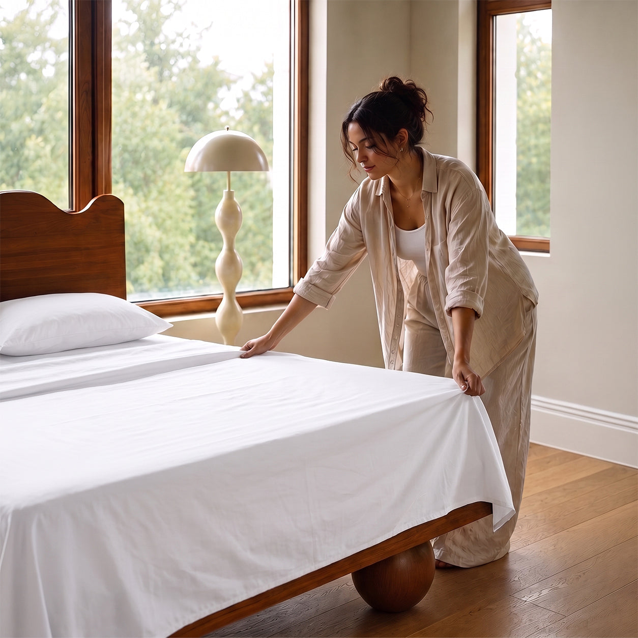 Prime Collection 300 TC Flat Sheet Set 3 180*270 W 2P/Case 50*70