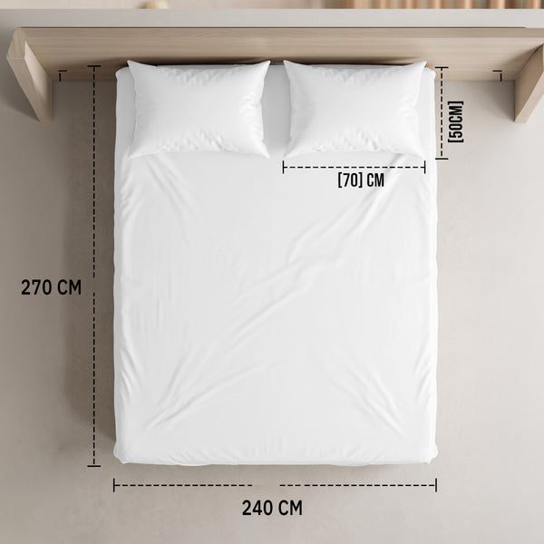 Prime Collection 300 TC Flat Sheet Set 3 240*270 W 2 P/Case 50*70