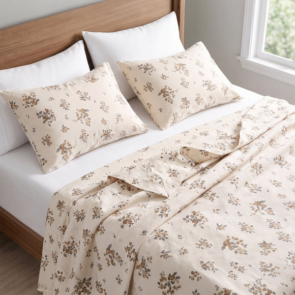 King Flat Sheet Set 3 PCS. 240x260CM.+2 Pillow Cases -1001