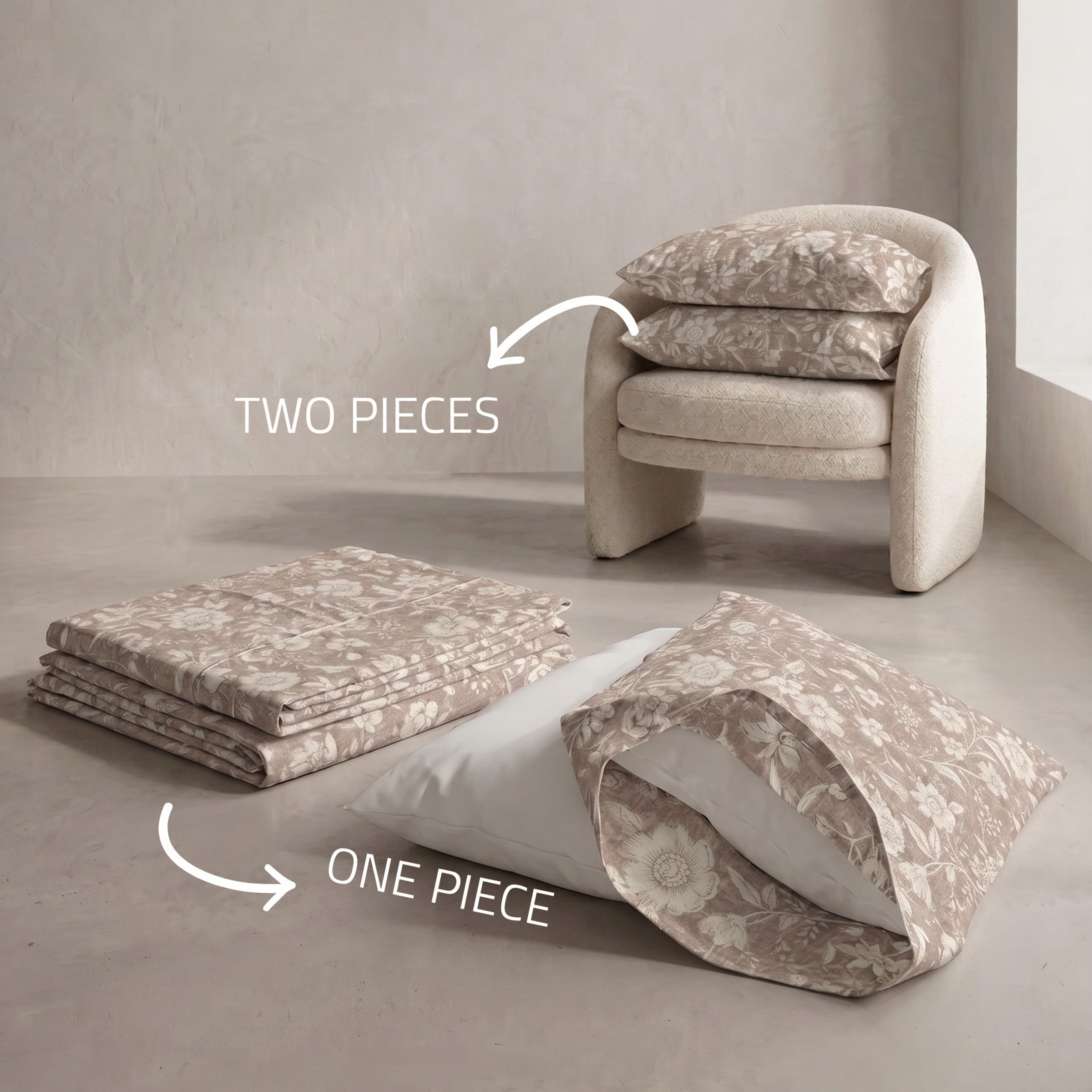 Single Flat Sheet Set 3 PCS. 180x240CM.+2 Pillow Cases -1003