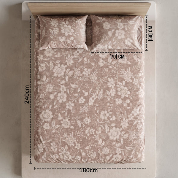 Single Flat Sheet Set 3 PCS. 180x240CM.+2 Pillow Cases -1003