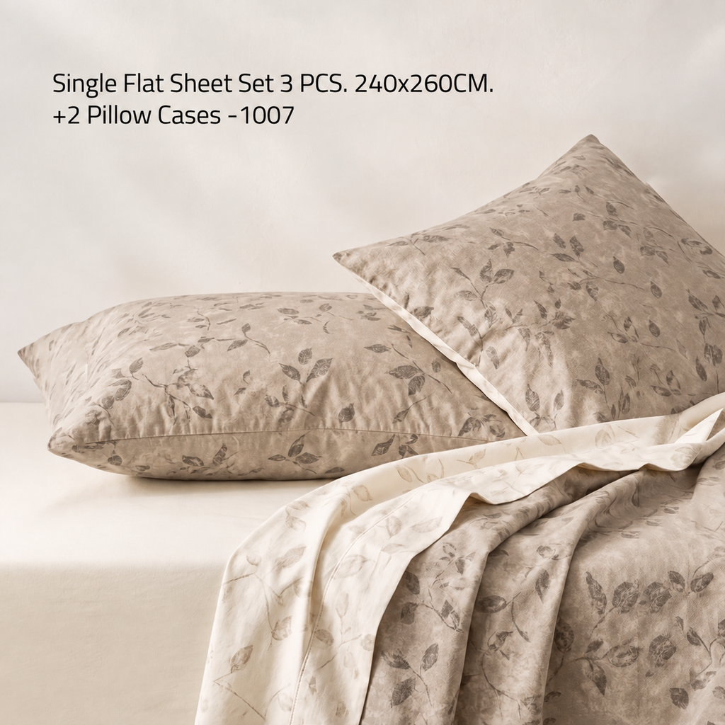 Flat Sheet Printed Microfiber Set 3 PCS - 180×240 / 240×260 cm - 1007