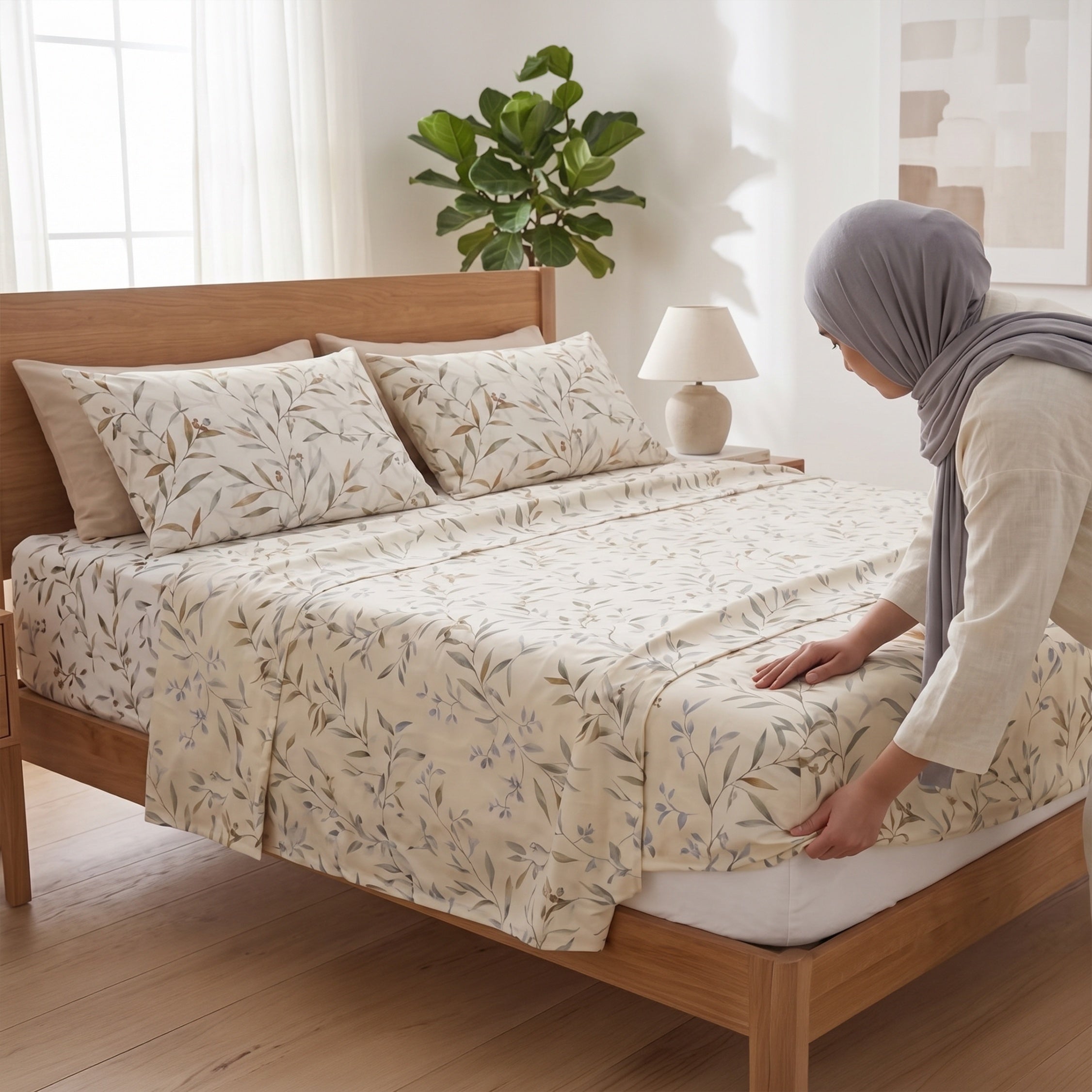 طقم ملاية سرير كينج 3 قطع – TL-003-1225 | 240 × 260 سم + 2 كيس مخدة 50 × 70 سم