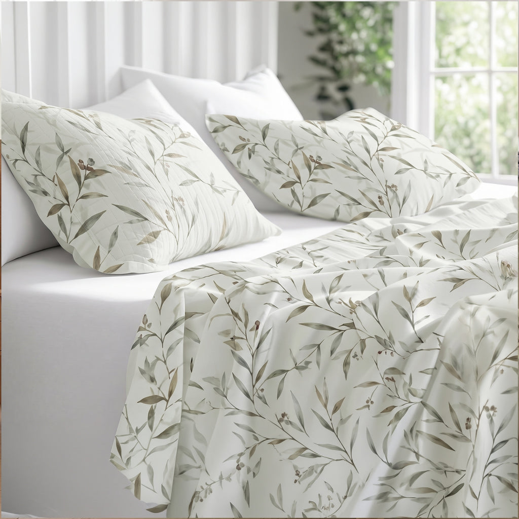 King Flat Sheet Set 3 PCS. 240x260CM.+2 Pillow Cases TL-003-1225