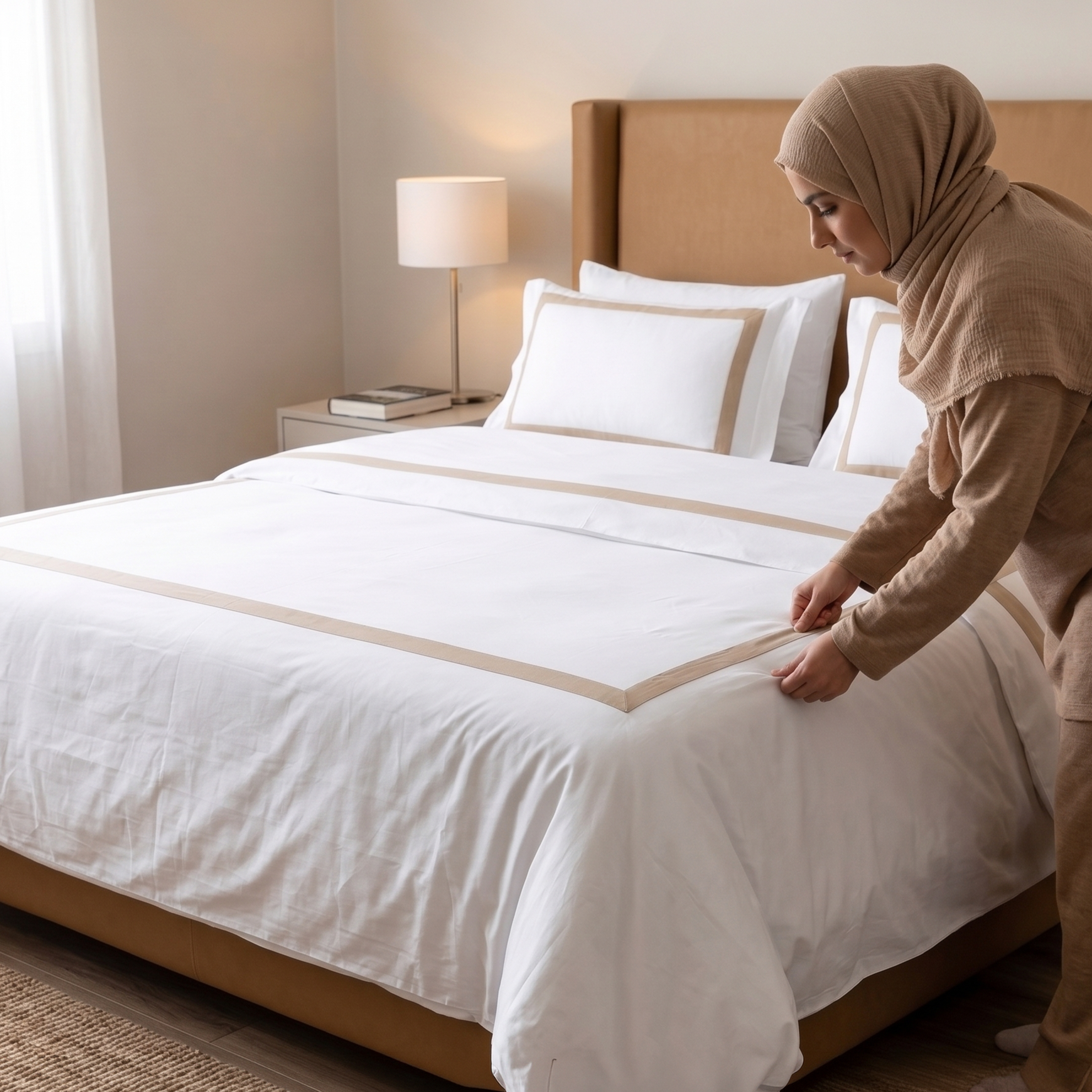 Decorative section plain Flat Sheet Set 3 260*270 W 2 P/Case 50*70  white-G-STH