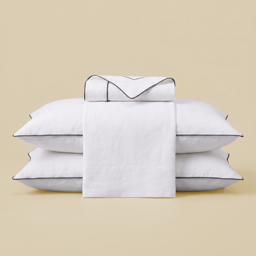 Piping section plain Flat Sheet Set 3 260*270 W 2 P/Case 50*70 white-S-PIP