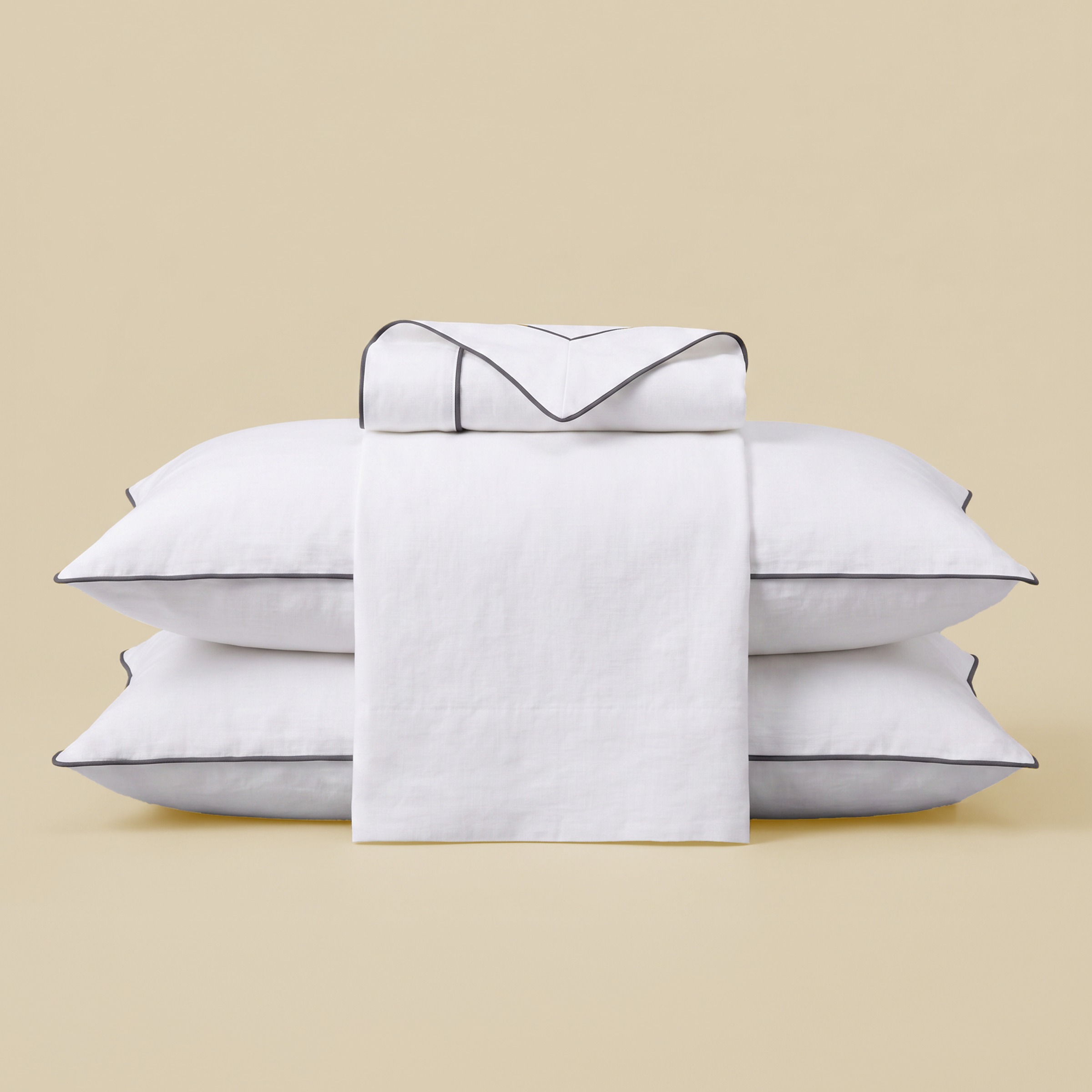 Piping section plain Flat Sheet Set 3 260*270 W 2 P/Case 50*70 white-S-PIP