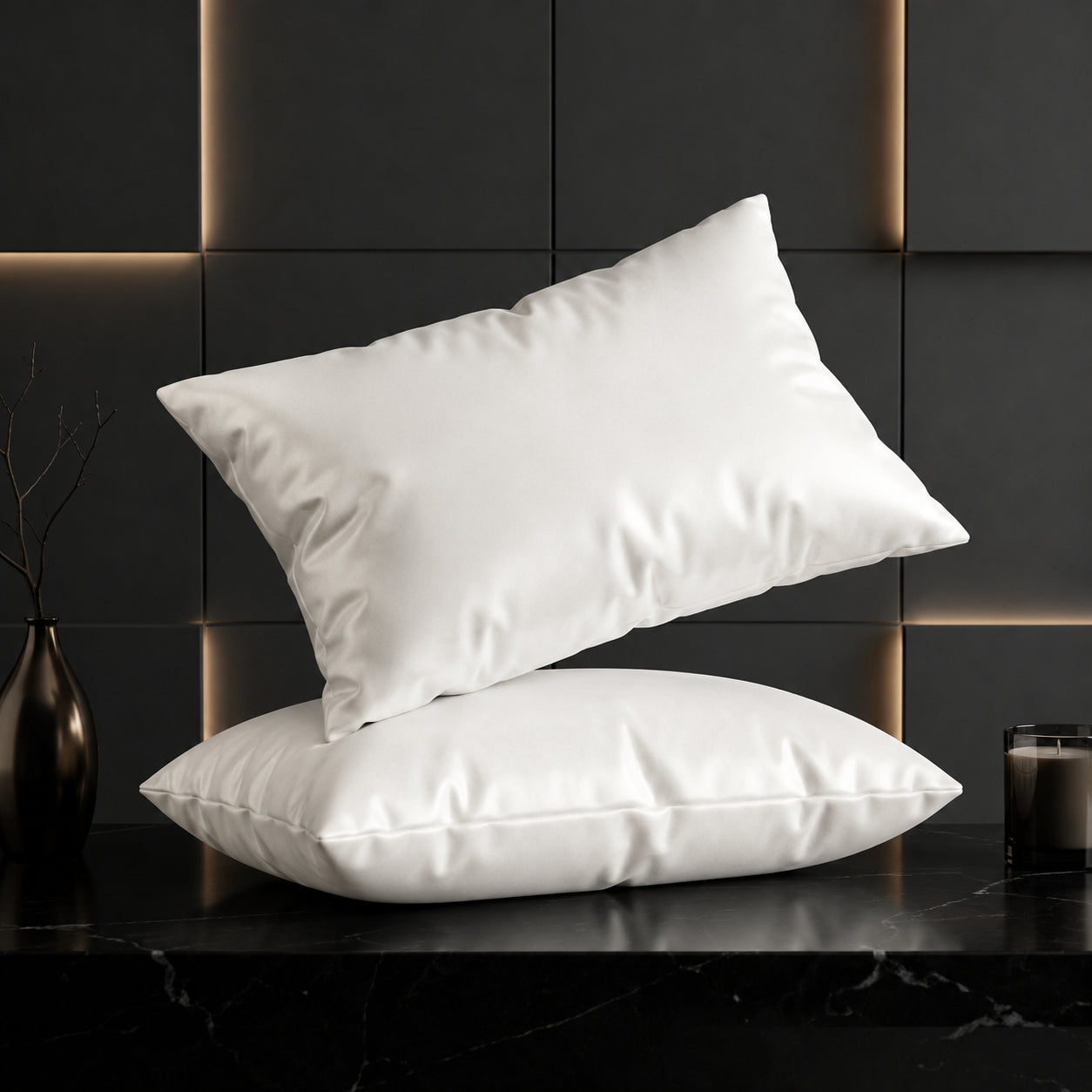 Hotel section 600 TC plain Pillow Case Set 2 50*70