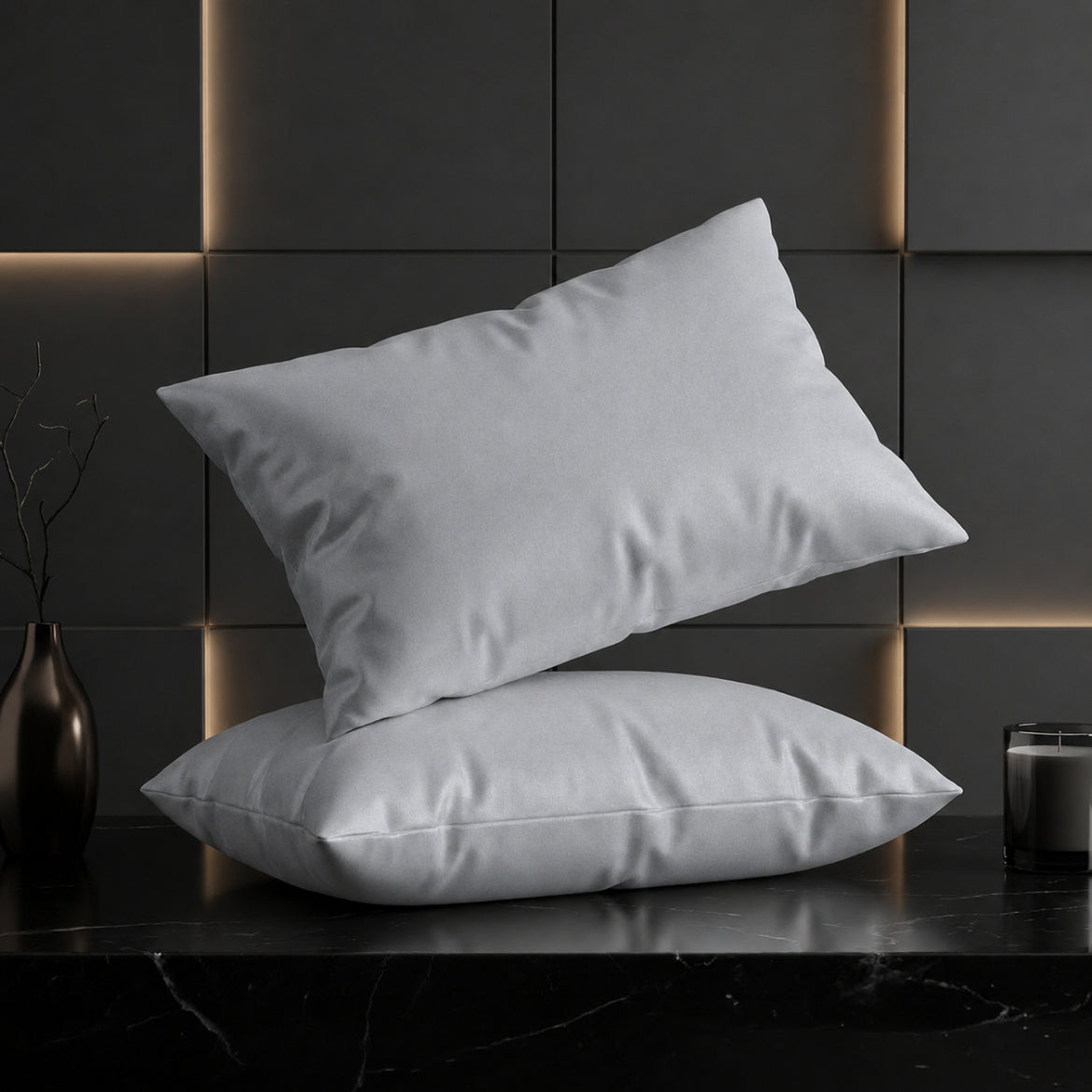 Hotel section 600 TC plain Pillow Case Set 2 50*70