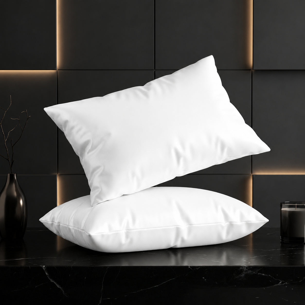Hotel section 600 TC plain Pillow Case Set 2 50*70