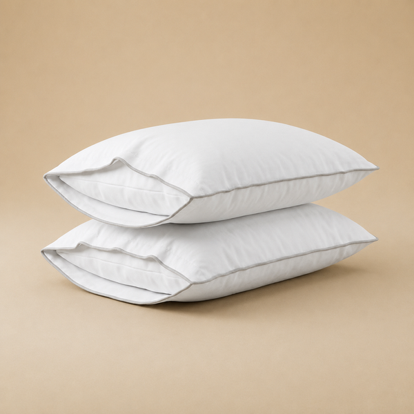 Piping section plain Pillow Case Set 2 50*70 white-S-PIP
