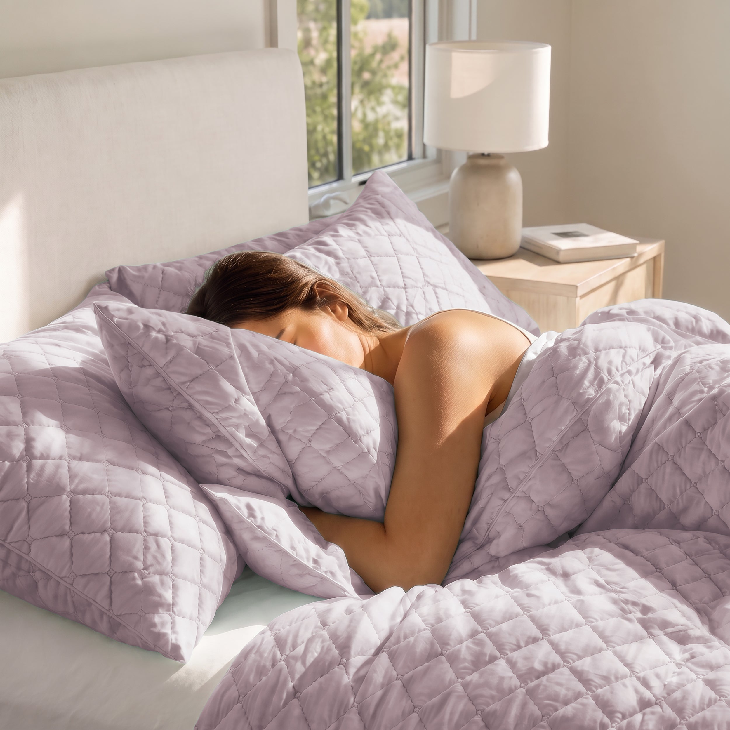Tencel King Quilted Set 3 PCS. 240x260CM.+2 Pillow Cases
