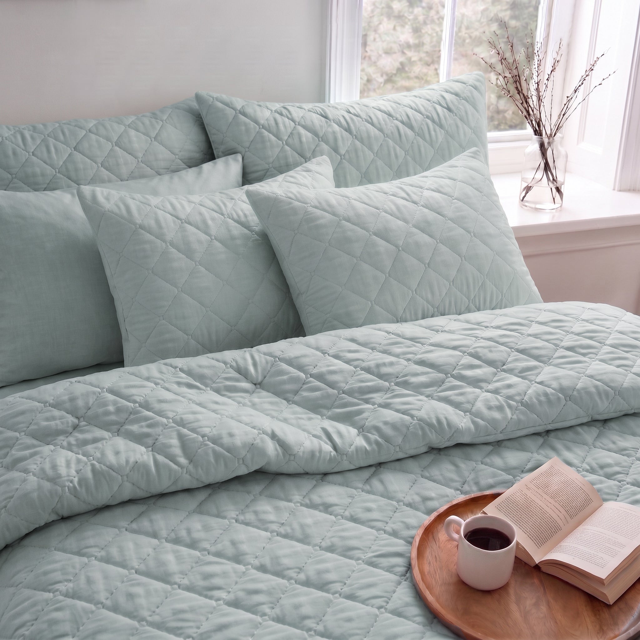 Tencel Single Quilted Set 3 PCS. 180x240CM.+2 Pillow Cases