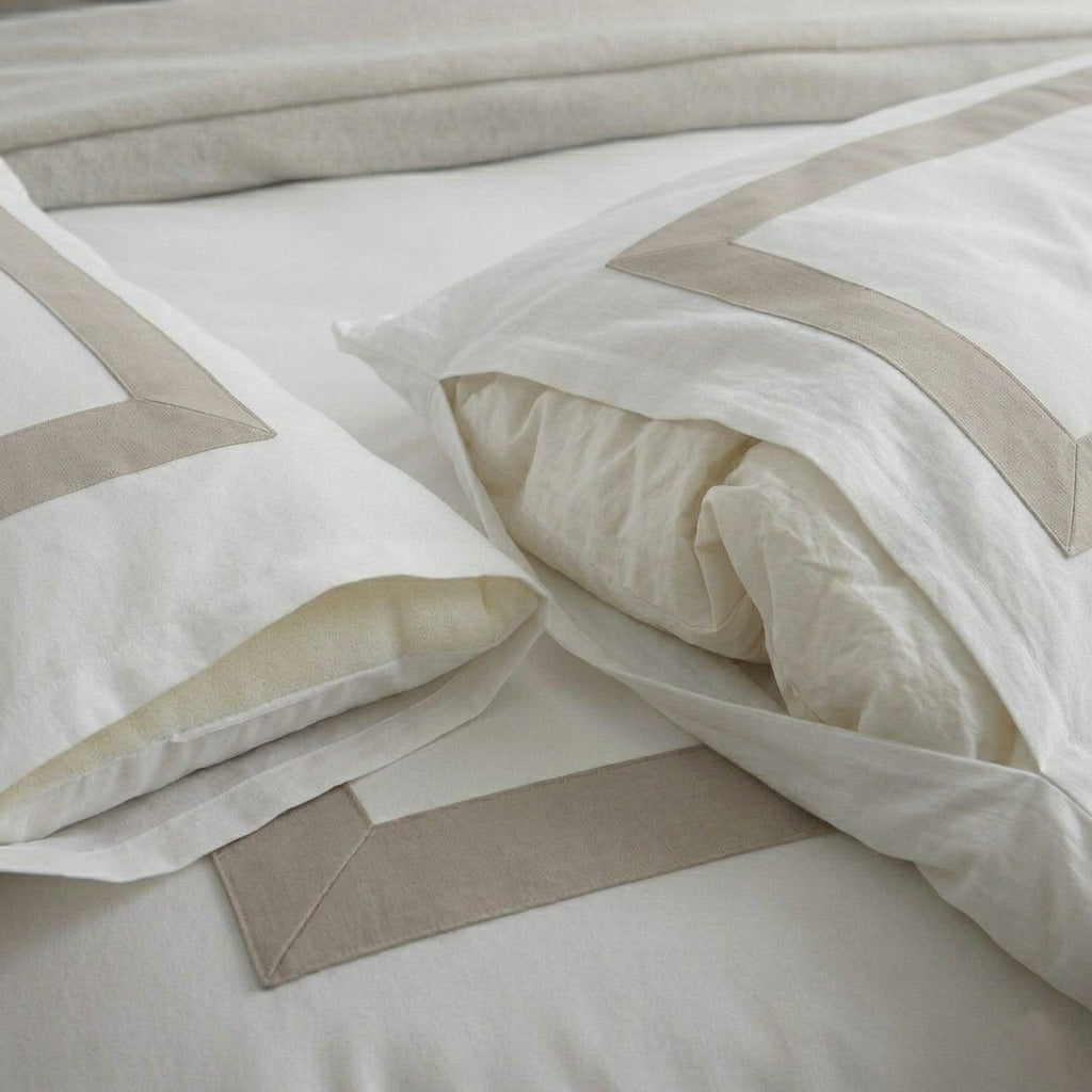 Decorative section plain Duvet Cover Set 3 220*240 W 2 P/Case 50*70  white-S-STH