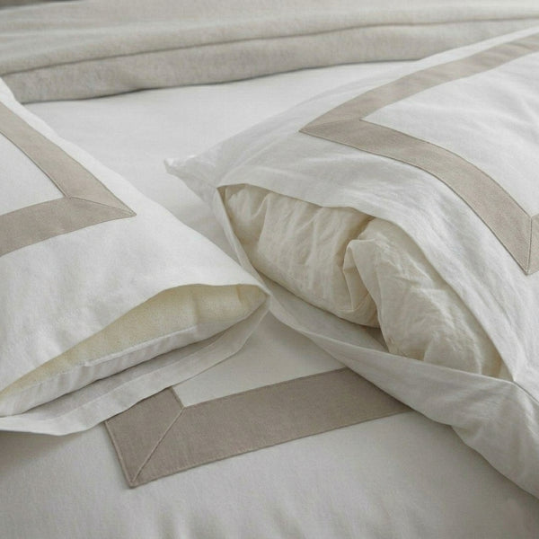 Decorative section plain Duvet Cover Set 3 220*240 W 2 P/Case 50*70  white-S-STH