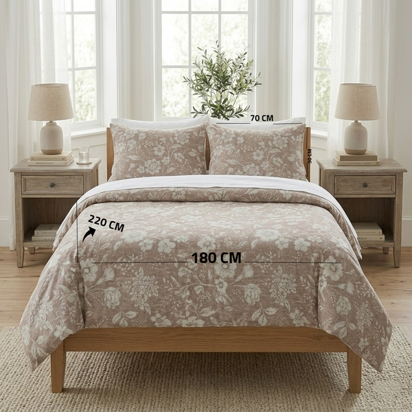 Single Duvet Cover Set 3 PCS. 180x220CM+Flab.+2 Pillow Cases -1003