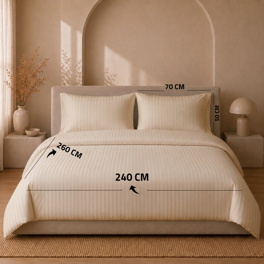 King Bed Cover Set 4 PCS.  1 Duvet Cover 240x260CM+Flab +1 Fitted sheet 180x200+30 cm + 2 oxford pillow case 50x70