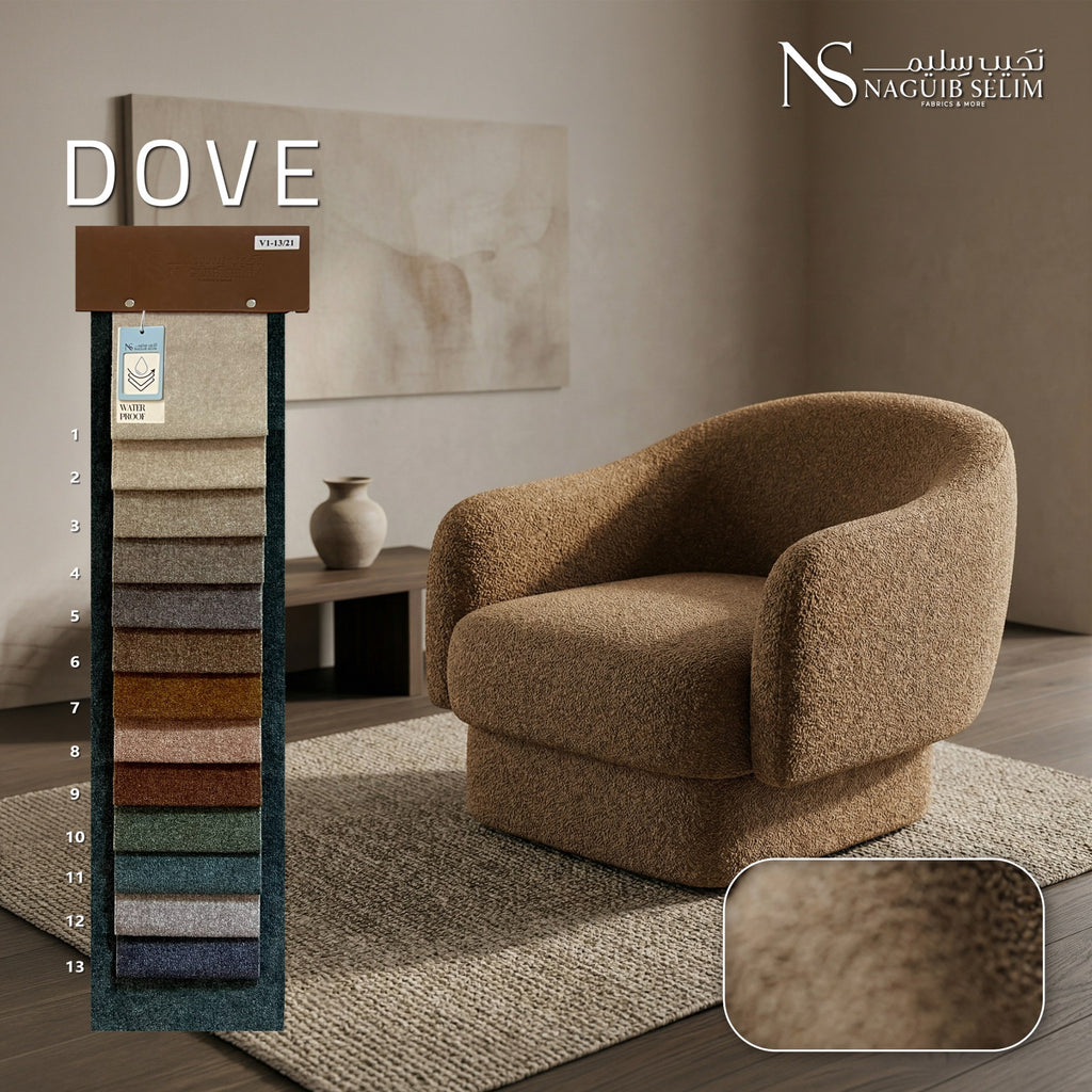 Dove Upholstery Jacquard Chenille Fabric