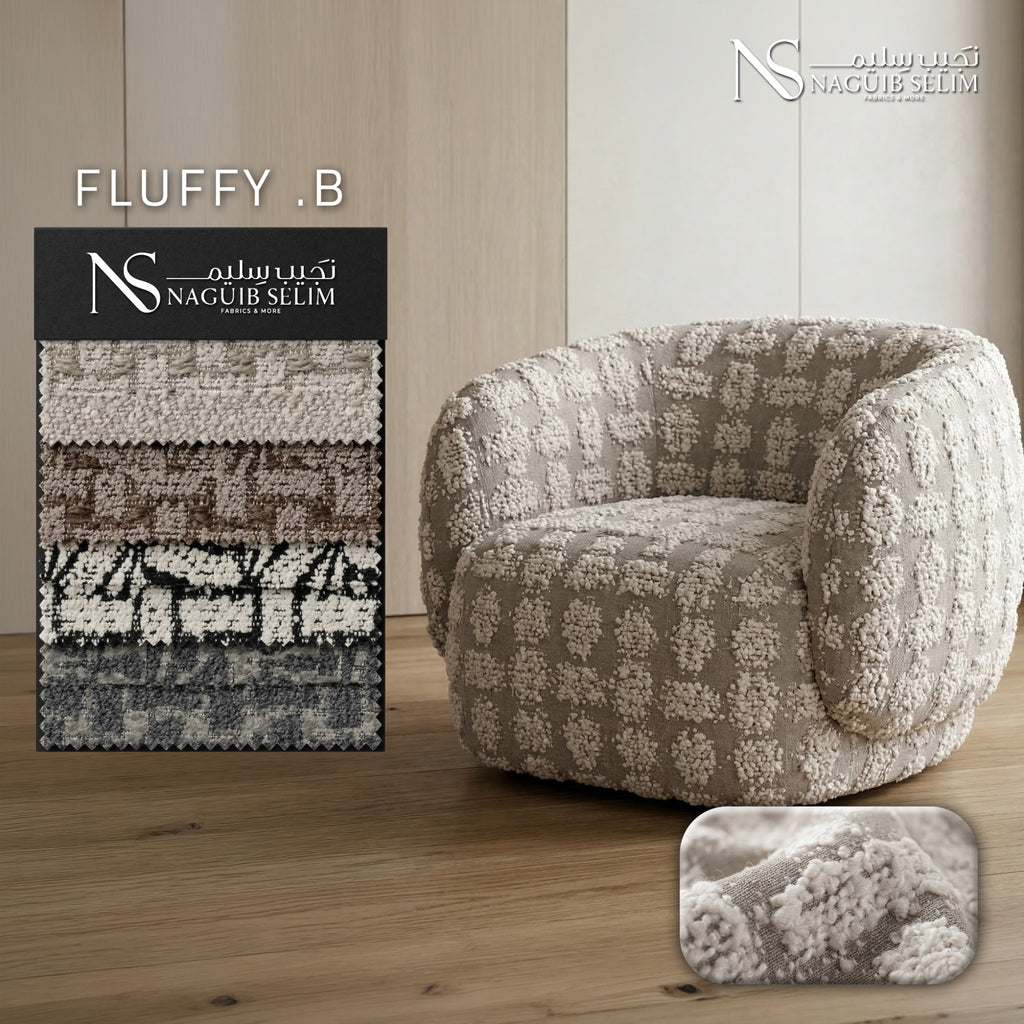 FLUFFY B  Upholstery Linen Fabric