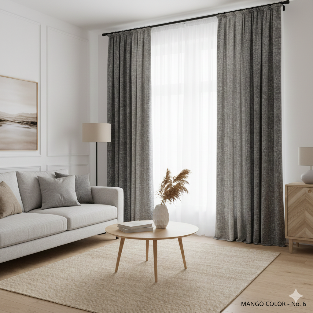 Mango Linen-Textured Curtains