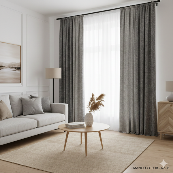 Mango Linen-Textured Curtains