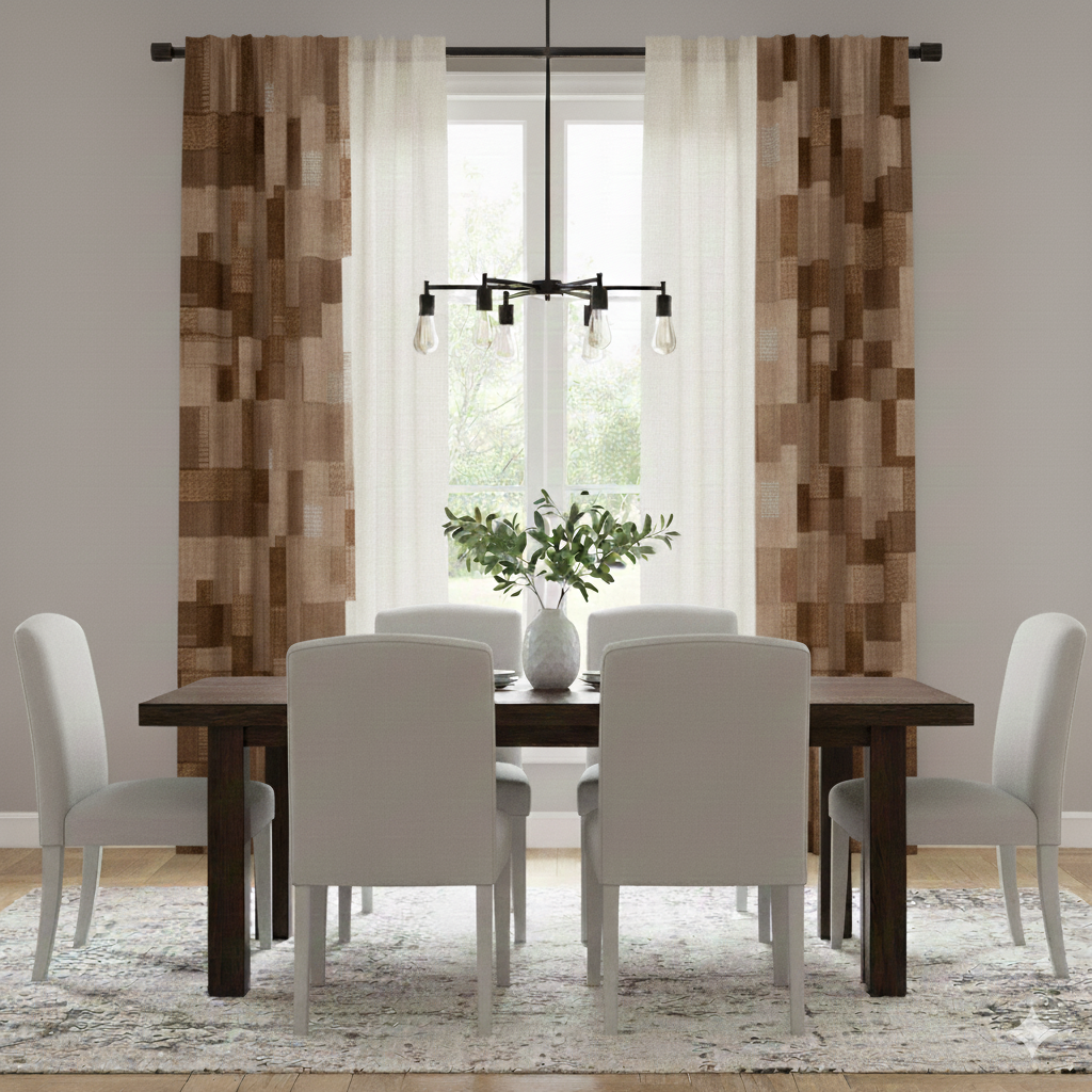 MX-C Modern Mosaic Pattern Curtains