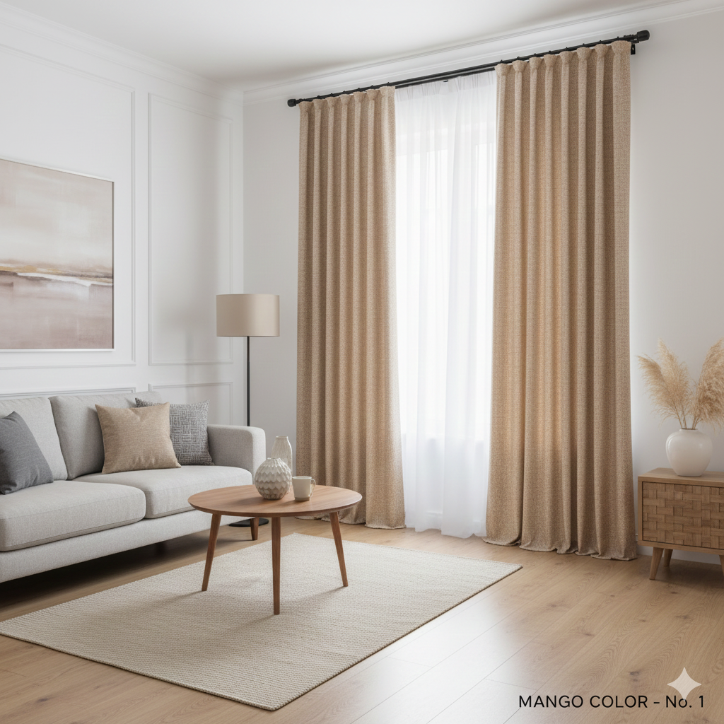 Mango Linen-Textured Curtains